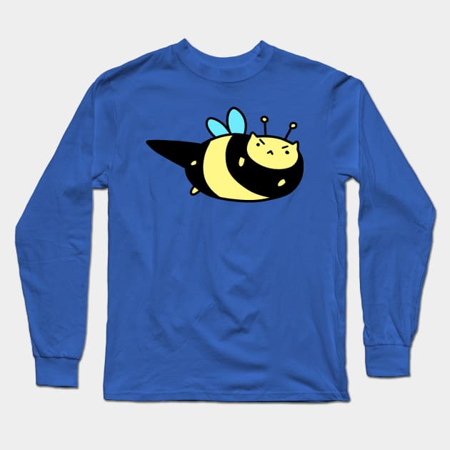 Angry Bumblebee Kitty Long Sleeve T-Shirt by saradaboru